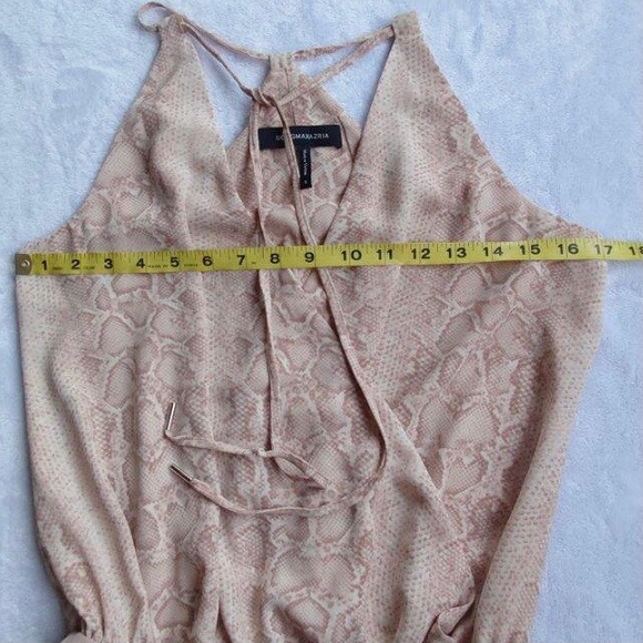 BCBG MaxAzria faux wrap Bare Pink Python Bodysuit - Picture 11 of 11